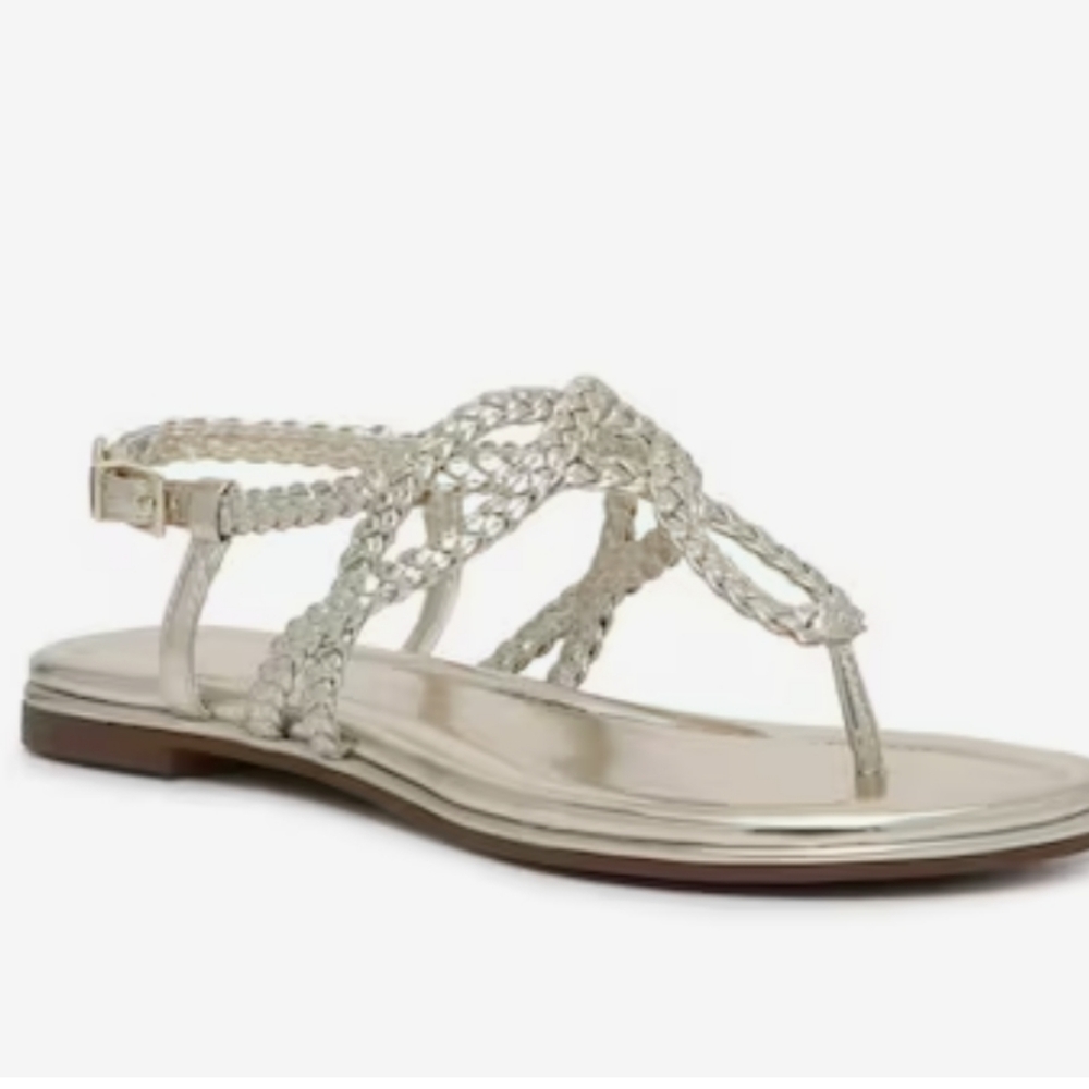 👣KELLY & KATIE 💋Paccia Sandals in Gold Metallic Nappa Beach Pool Wear
